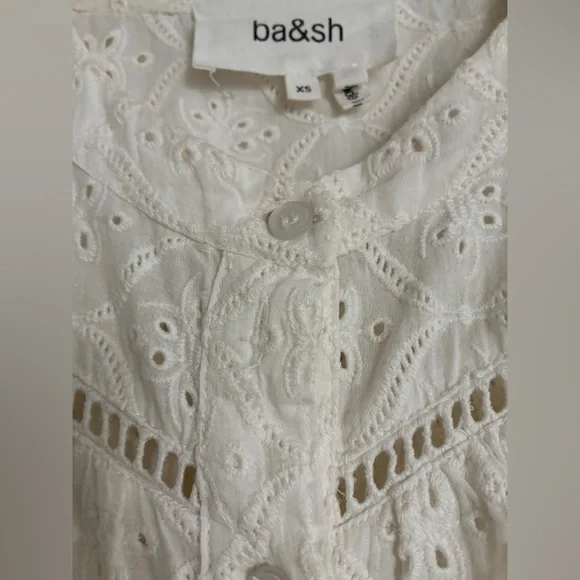 Ba&sh Women's White Eyelet Birkin Top - Picture 2 of 3